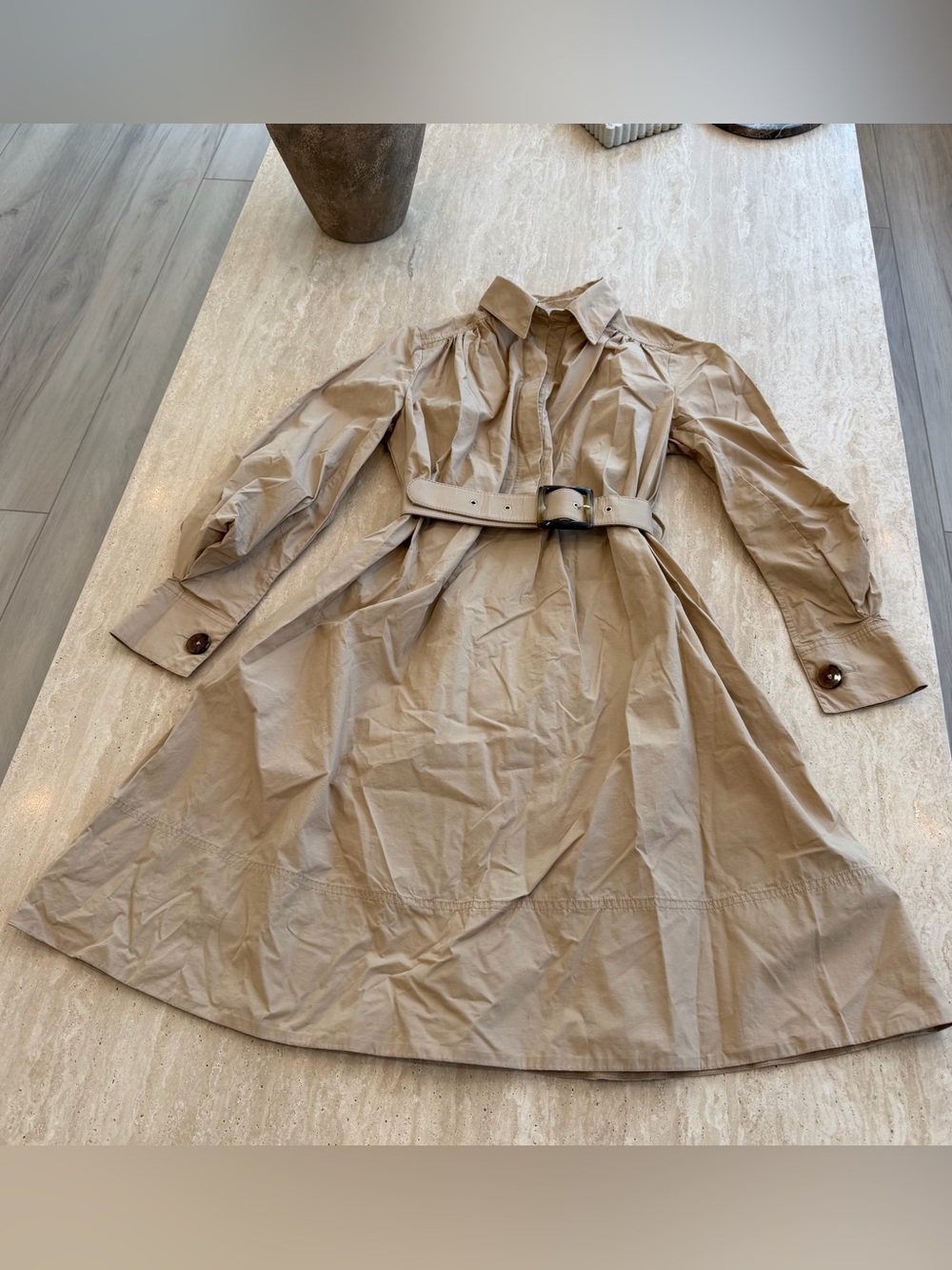 Long Sleeve Collared Zip-Front Midi Dress